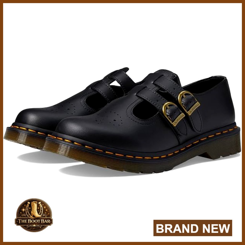 Vegan Mary Jane Flats With Adjustable Buckle, Airwair Sole